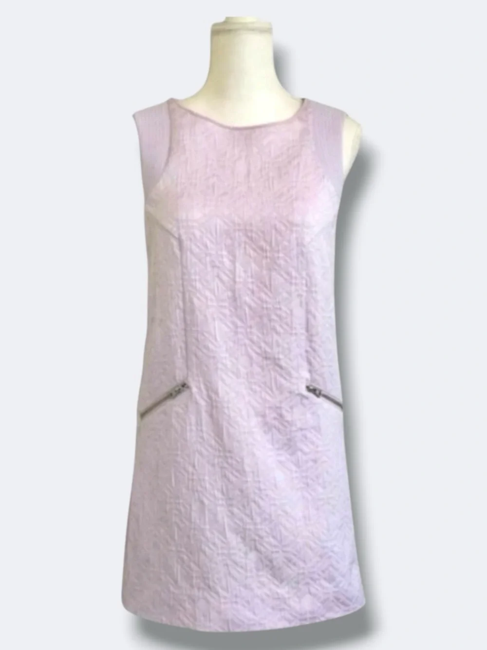 J.Crew Shift Dress Women’s XS Lilac Textured Sleeveless Zipper Pocket Career